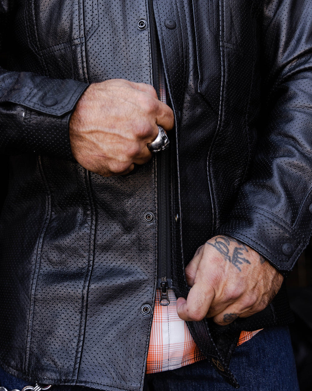 Reno Perforated Leather Shirt