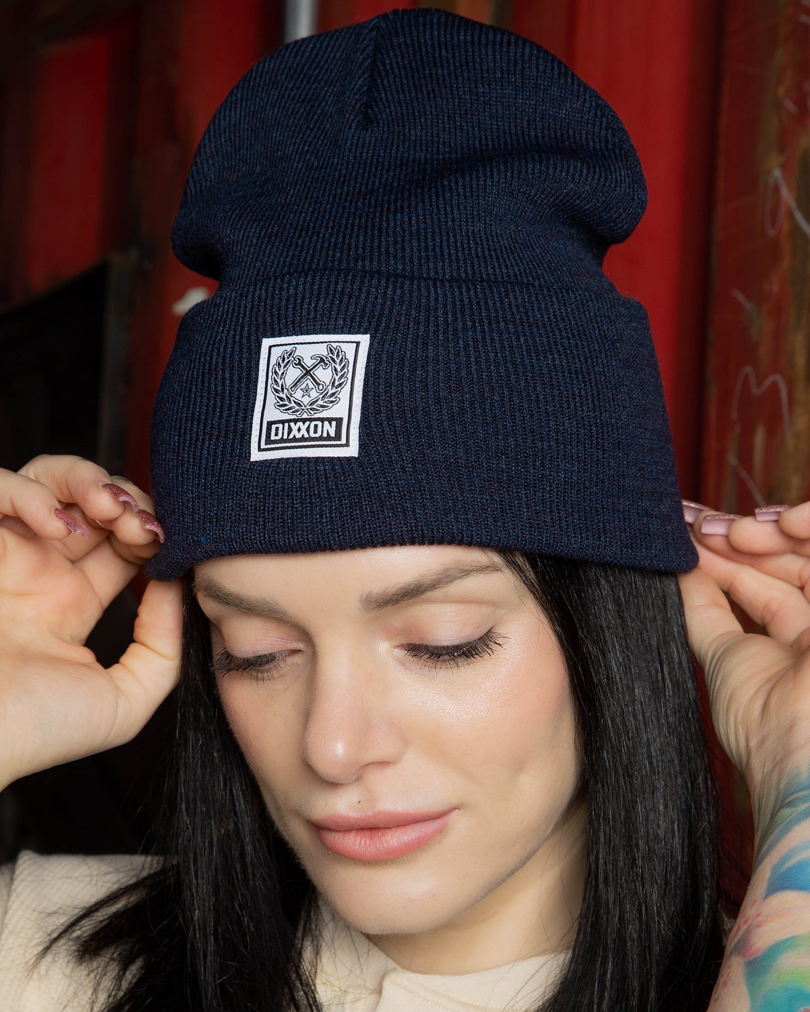 Ribbed Beanie - Heather Navy