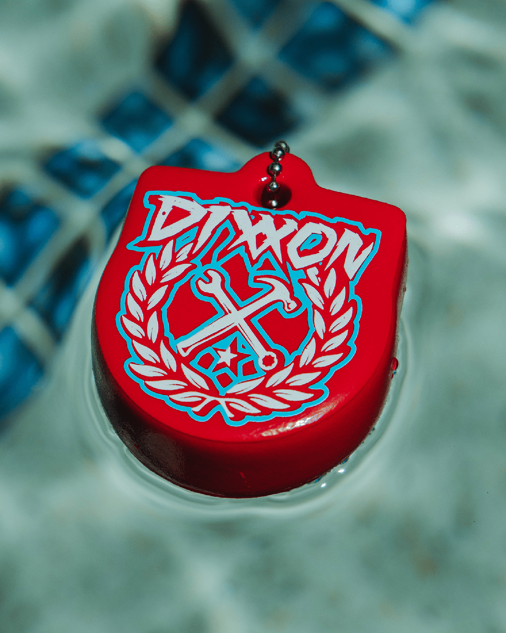 Party Crest Floating Keychain - Red, White, & Blue