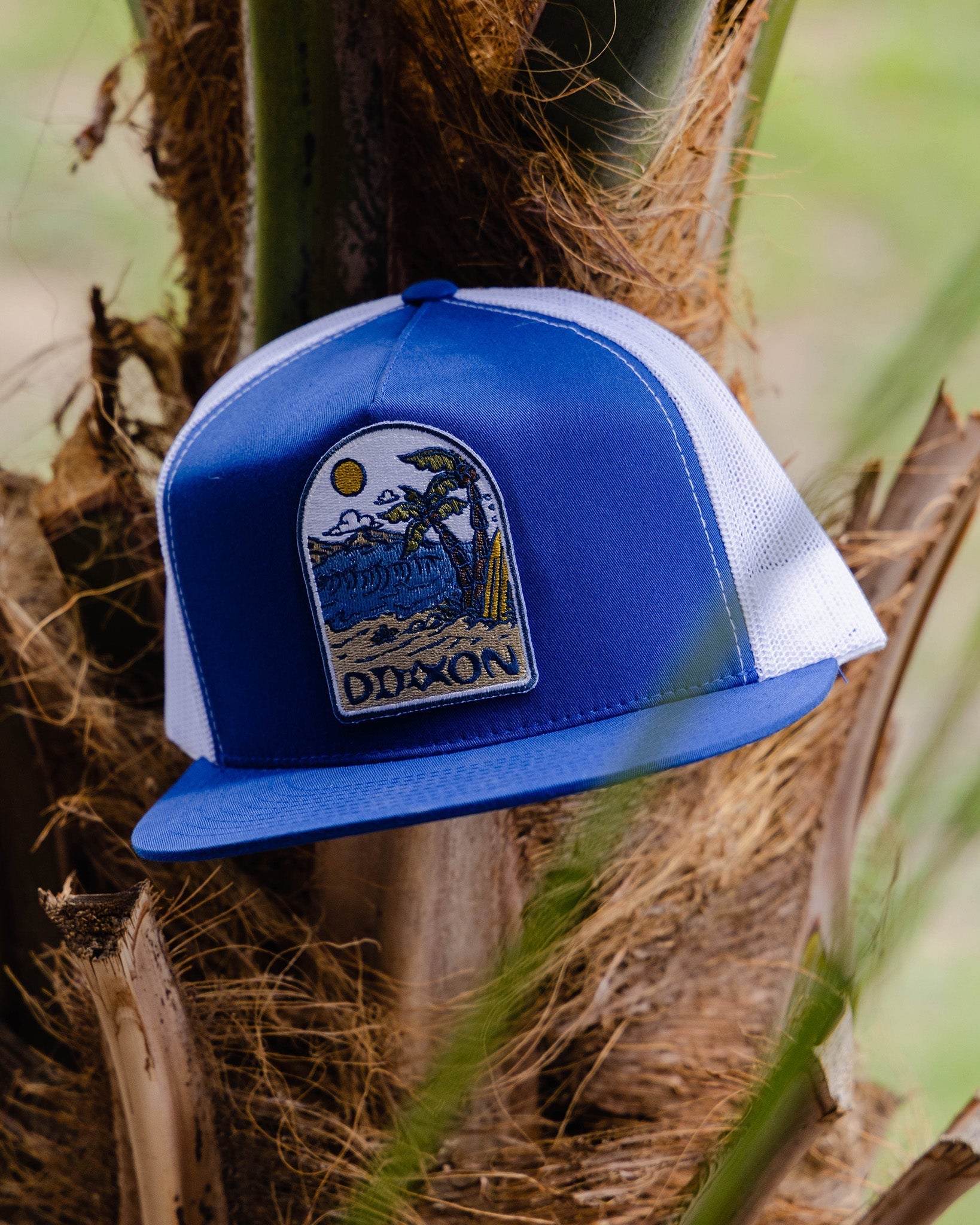 Seaside Flat Bill Trucker Snapback - Blue & Tan