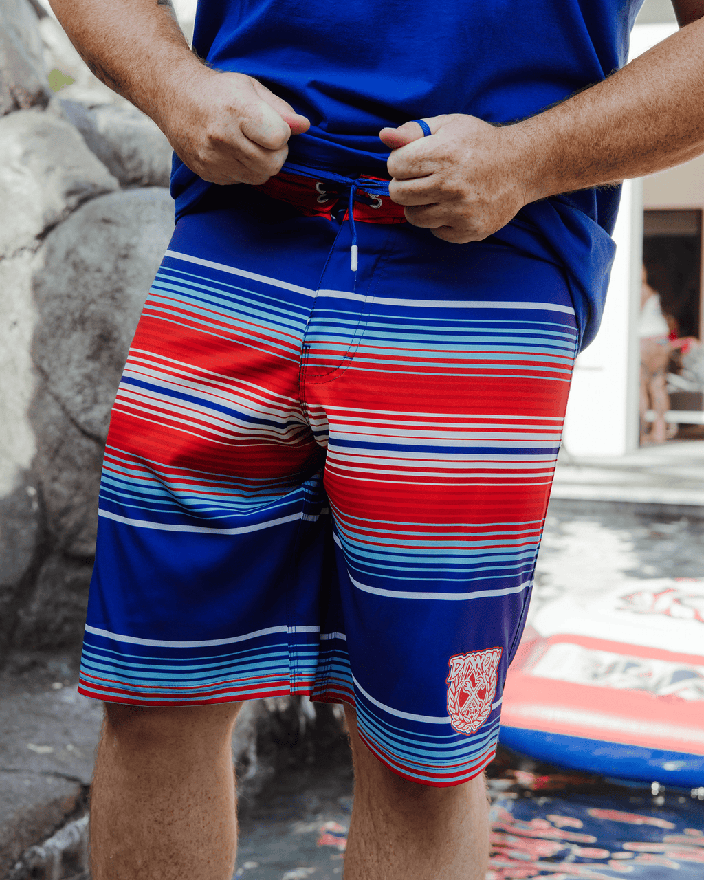 Serape Boardshorts - Red, White, & Blue