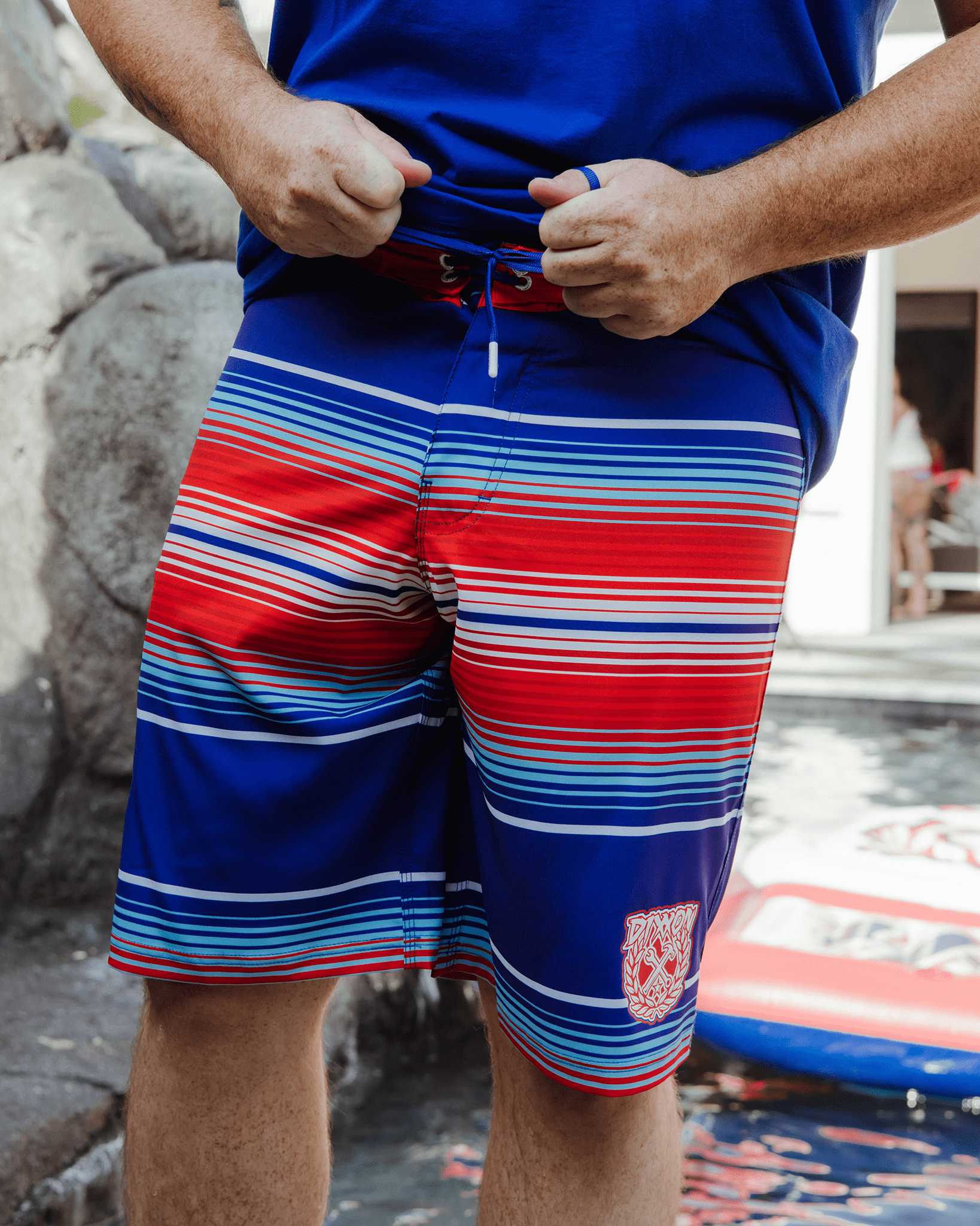 Serape Boardshorts - Red, White, & Blue