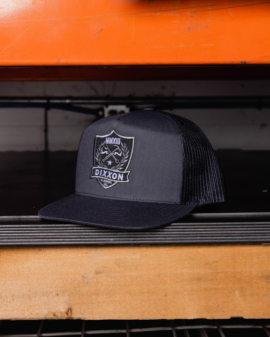 Shield Flat Bill Trucker Snapback