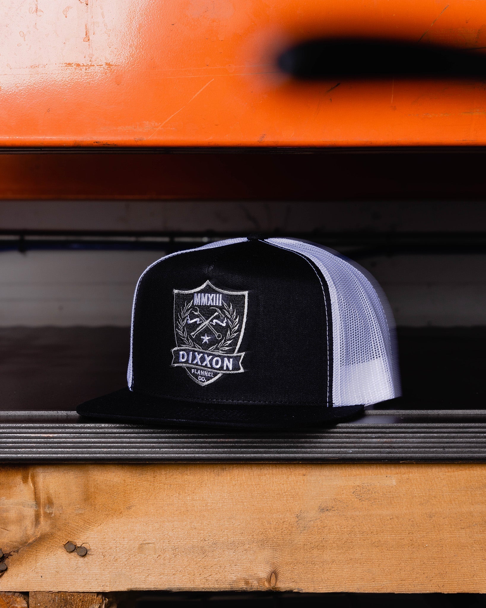 Shield Flat Bill Trucker Snapback