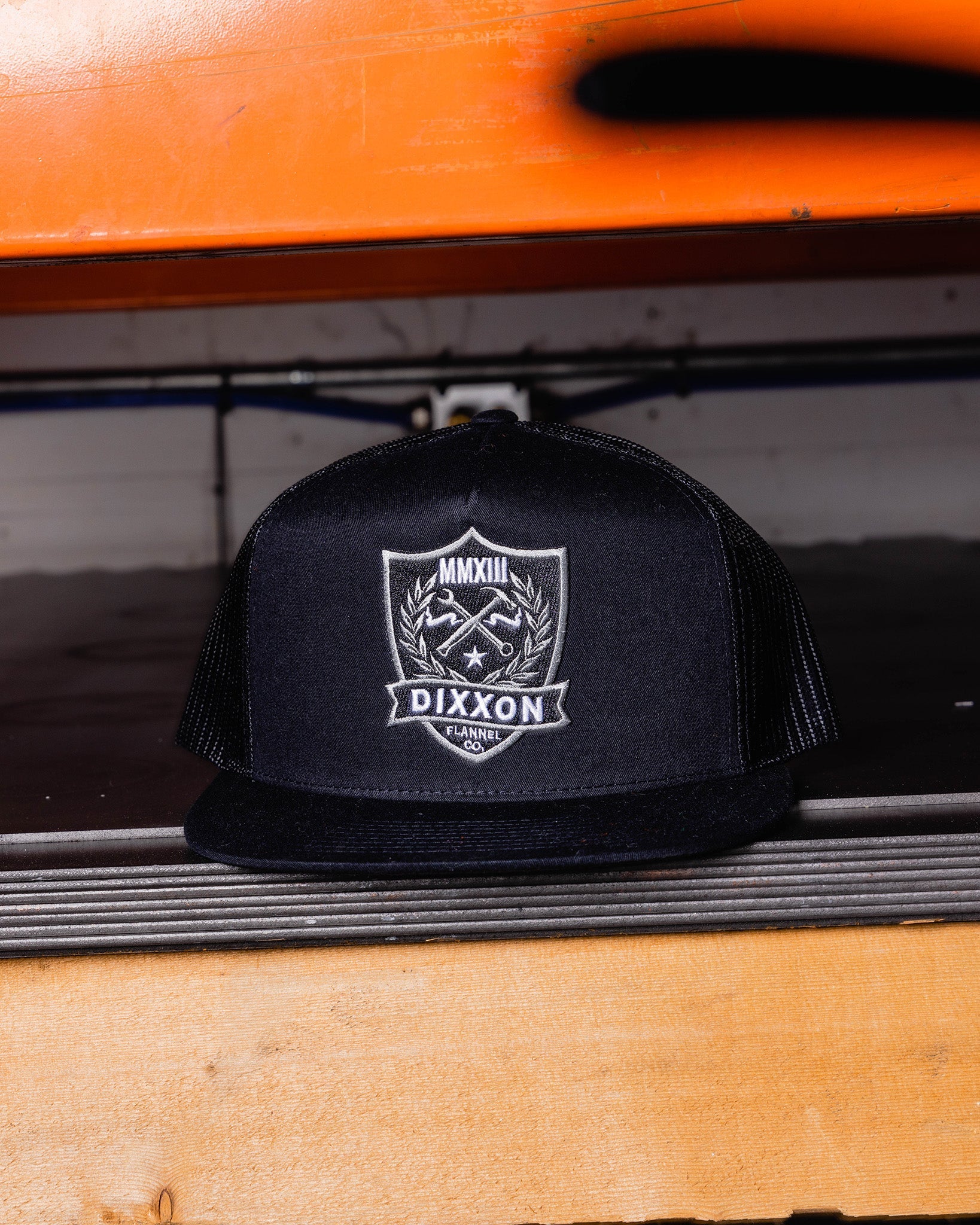 Shield Flat Bill Trucker Snapback