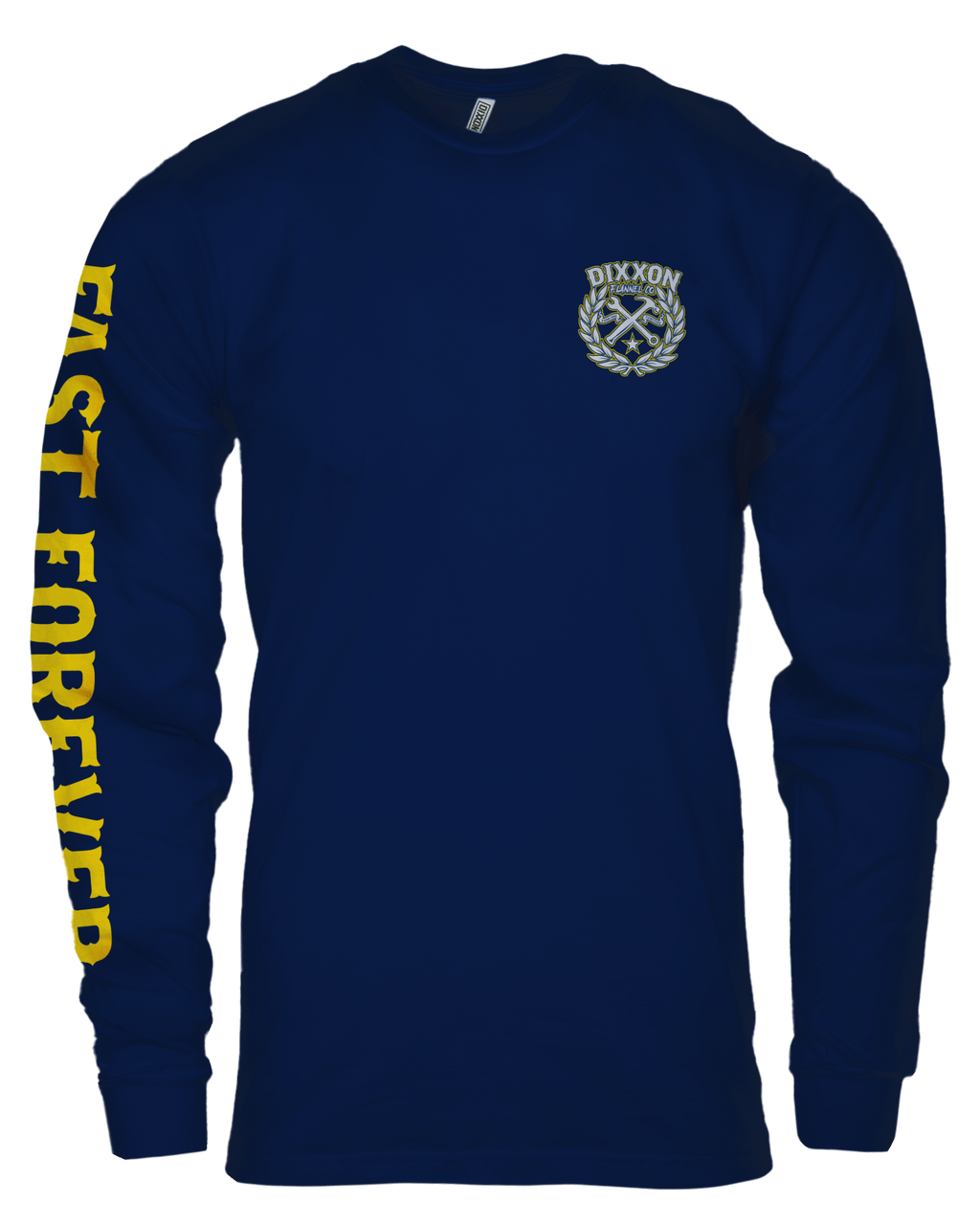 Sketchy Crest Long Sleeve T-Shirt - Navy