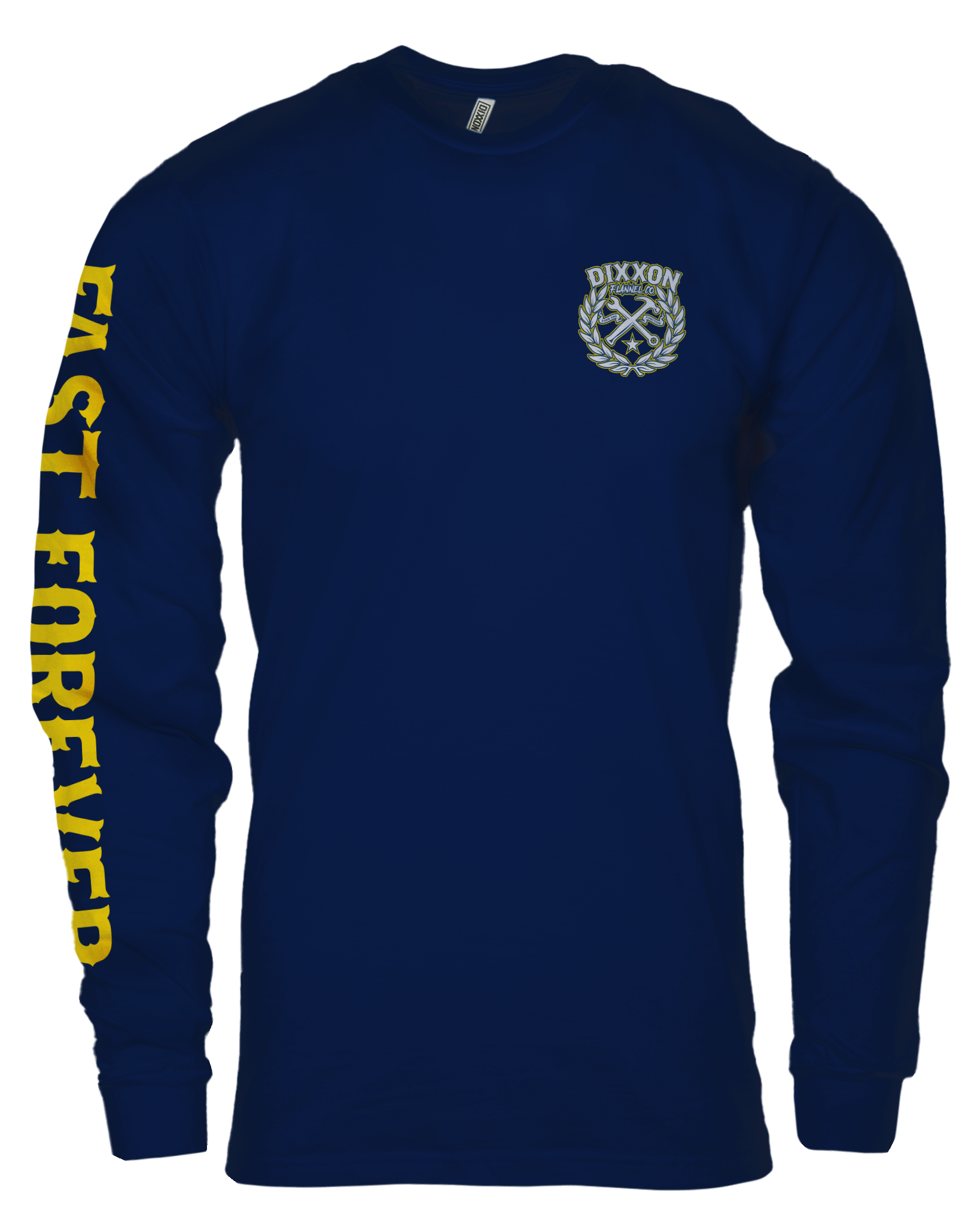 Sketchy Crest Long Sleeve T-Shirt - Navy
