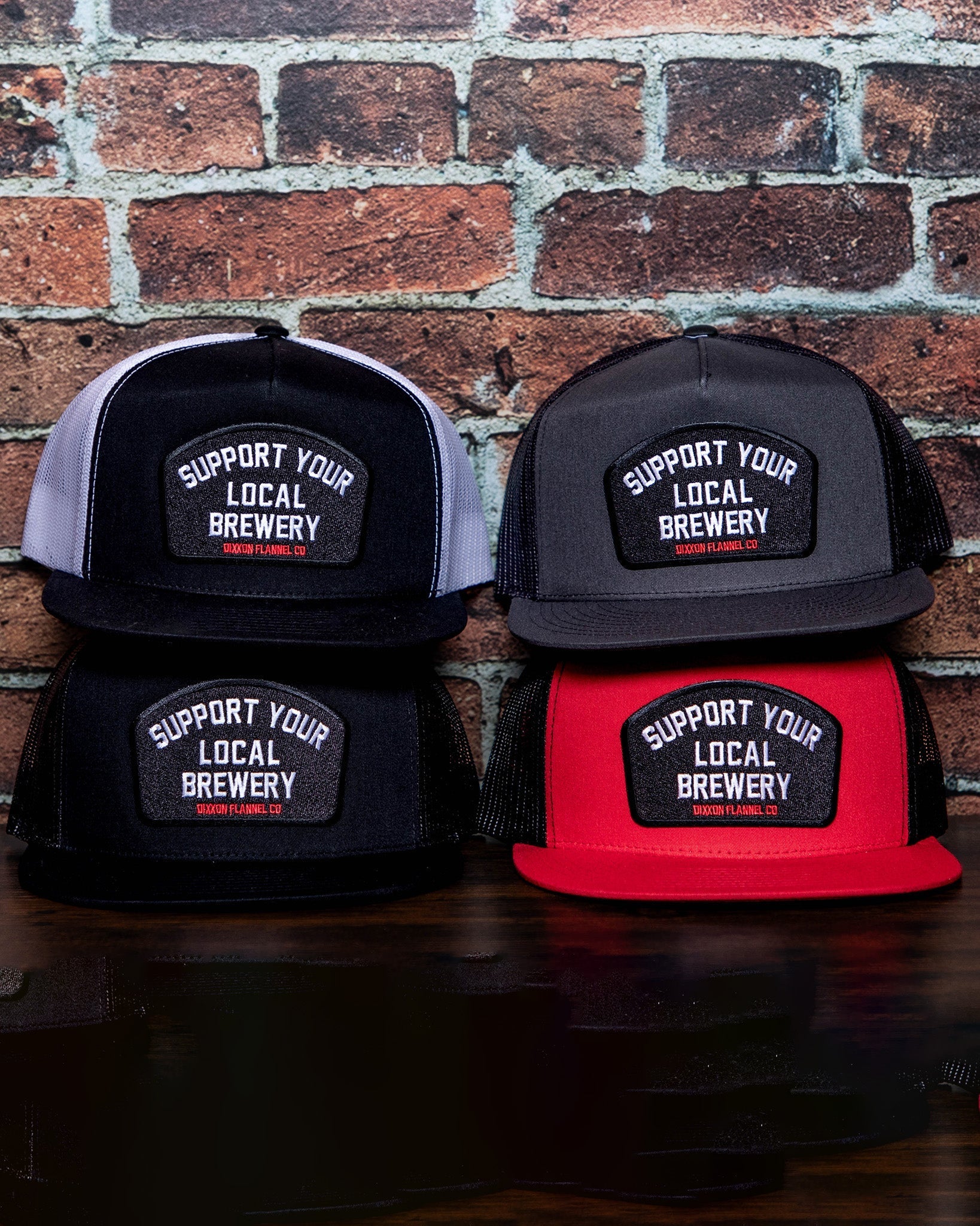 Support Your Local Brewery Flat Bill Trucker Snapback