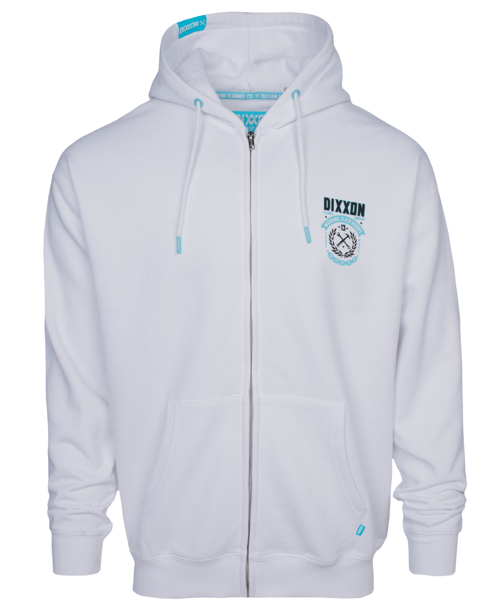 Tiffany & White Weld Zip Up Hoodie - White