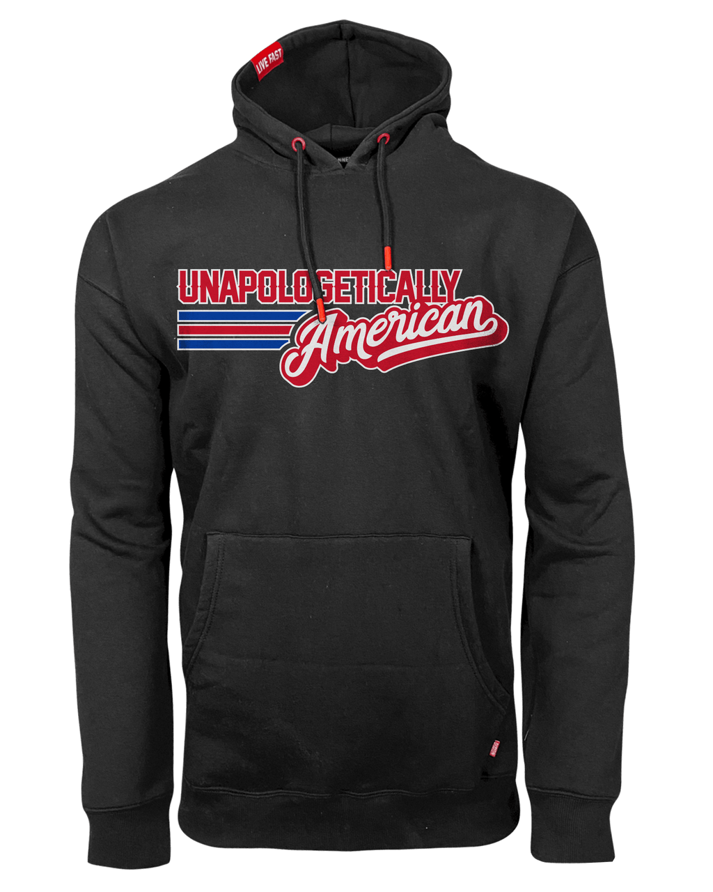Unapologetically American Pullover Hoodie - Black
