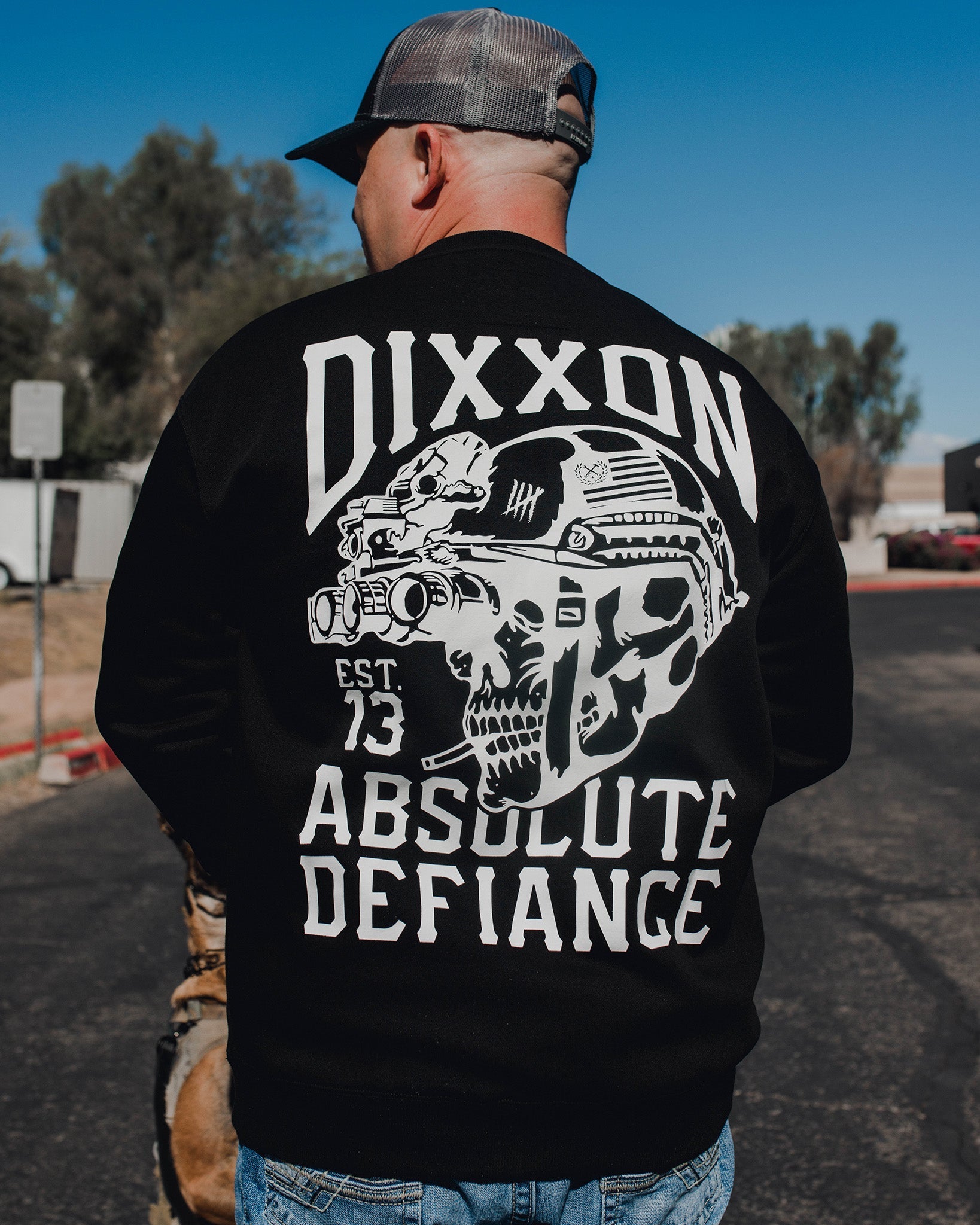 White Absolute Defiance Crewneck Sweatshirt - Black