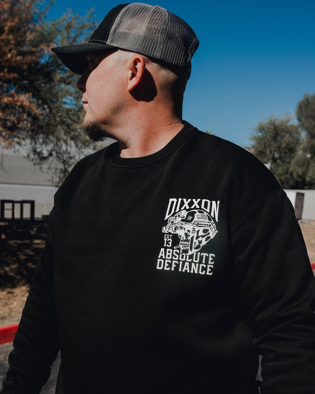 White Absolute Defiance Crewneck Sweatshirt - Black