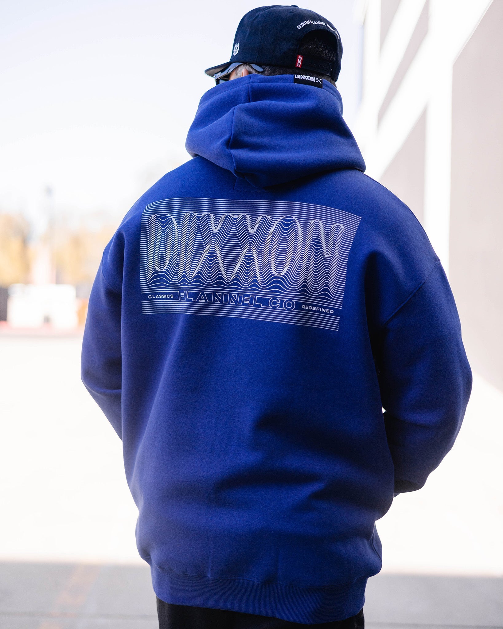 White Epicenter Zip Up Hoodie - Blue