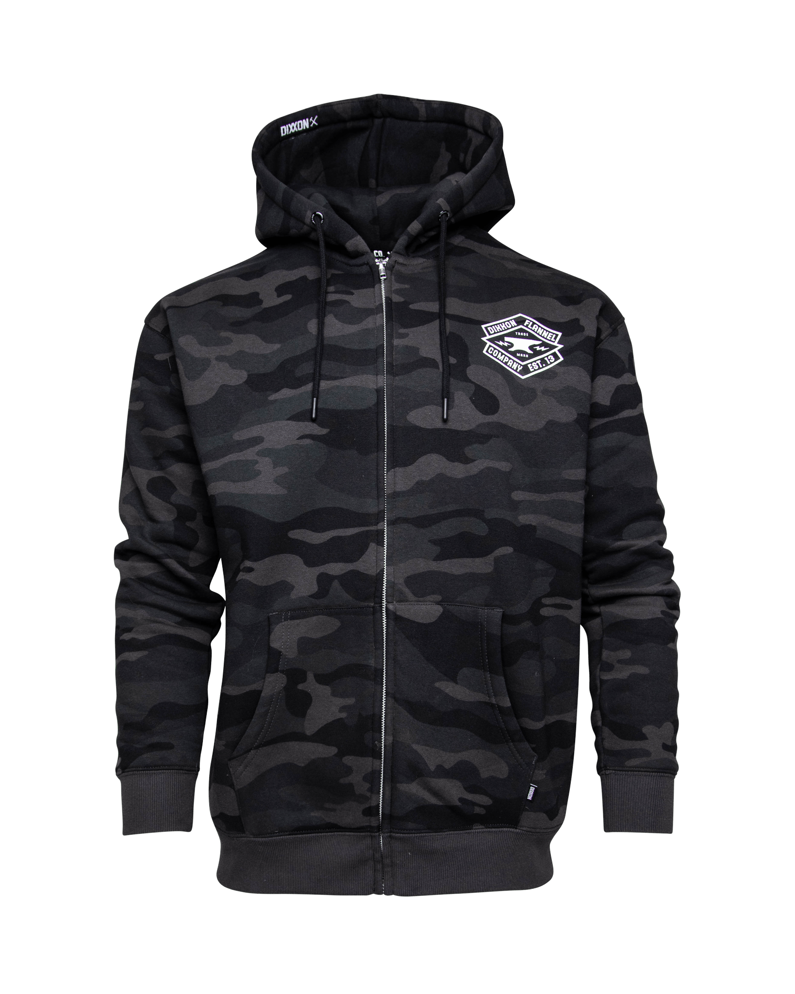 White Forged Zip Up Hoodie - Black Camo