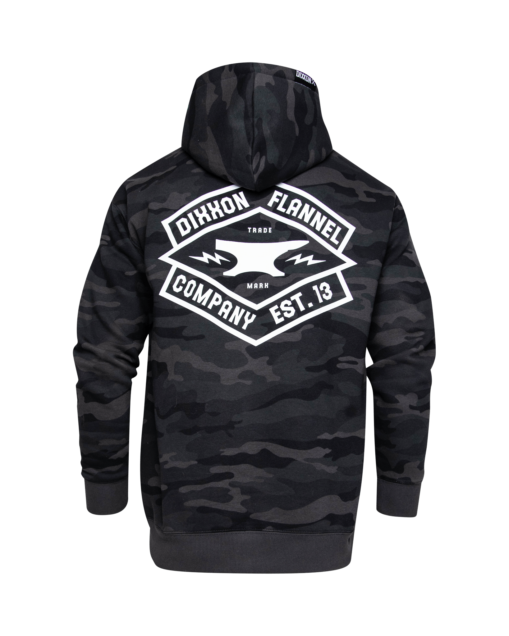 White Forged Zip Up Hoodie - Black Camo