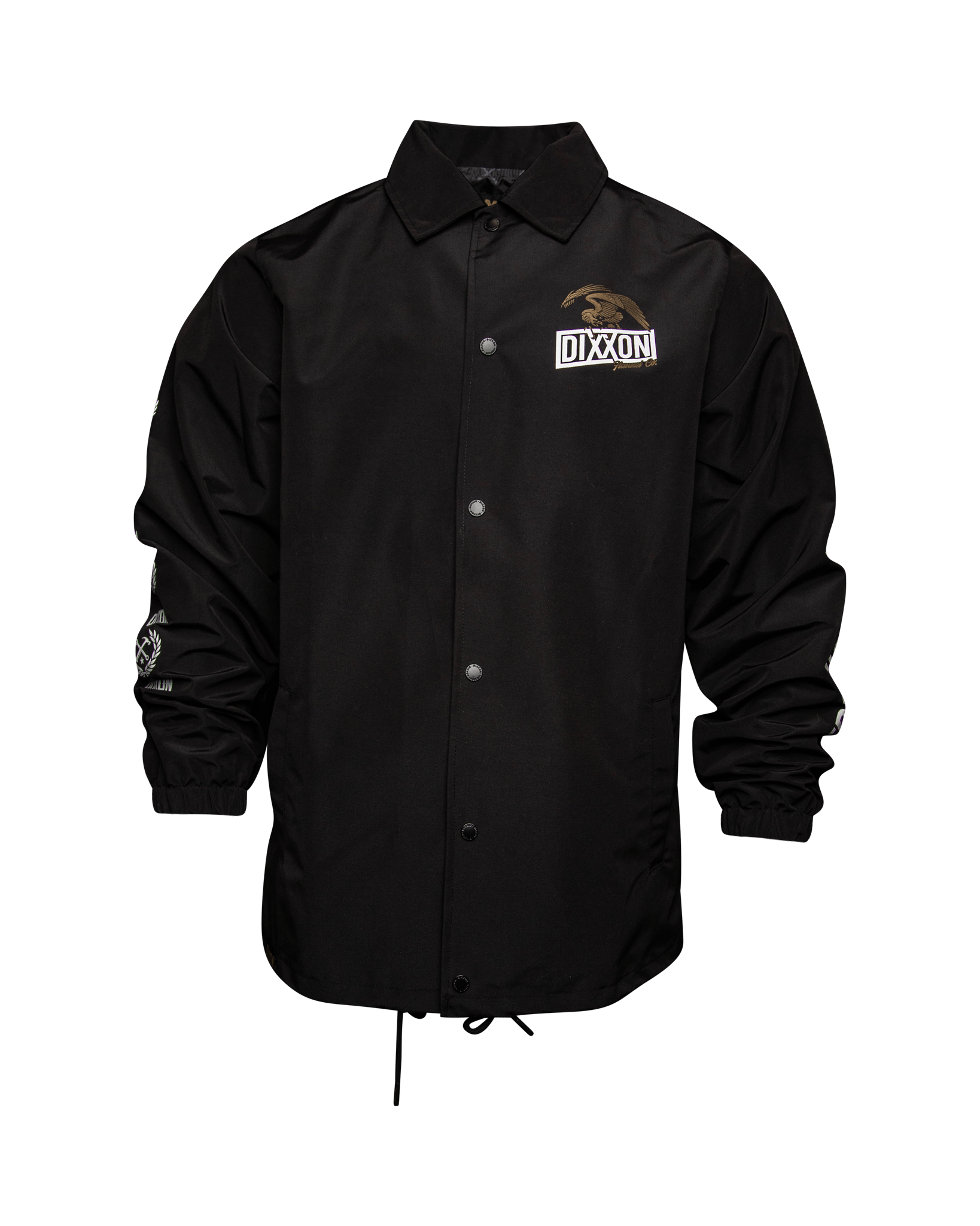 White & Gold Golden Eagle Coaches Jacket - Black