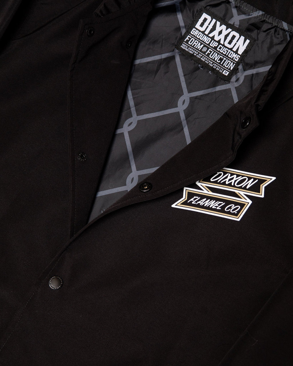 White & Gold Ignite Coaches Jacket - Black