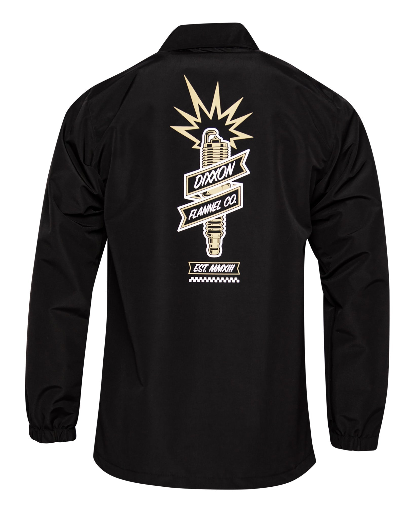 White & Gold Ignite Coaches Jacket - Black