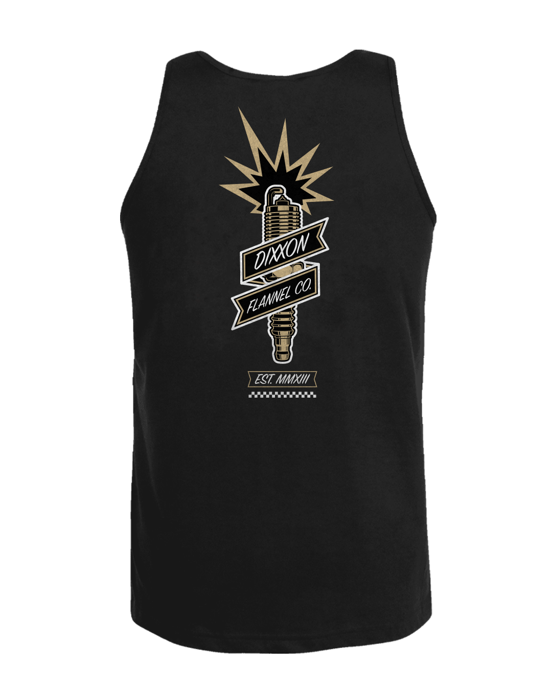 White & Gold Ignite Tank - Black