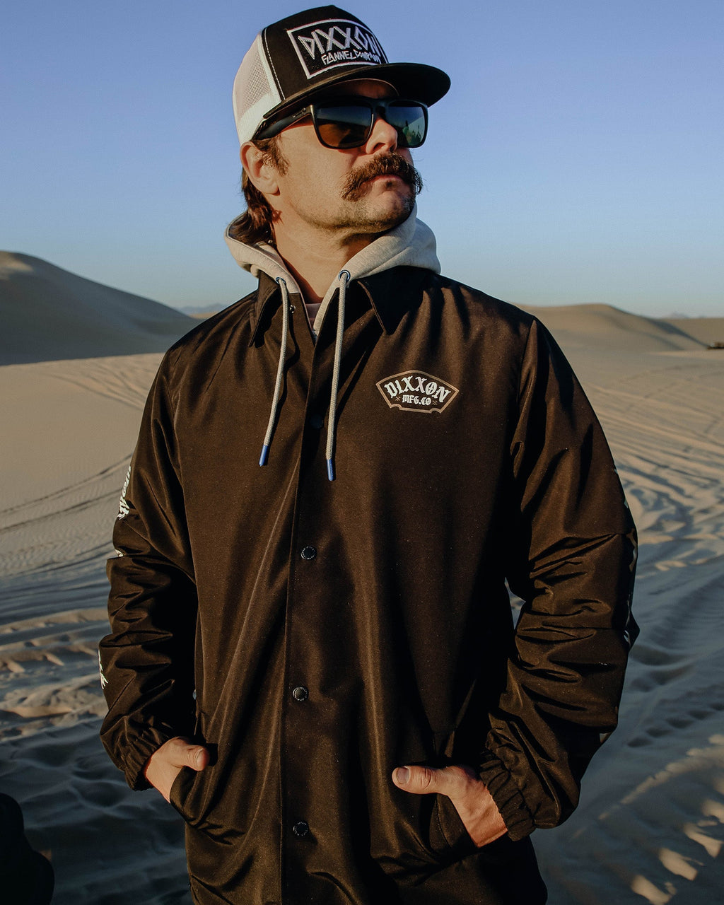 White & Gold Salty Patch Coaches Jacket - Black