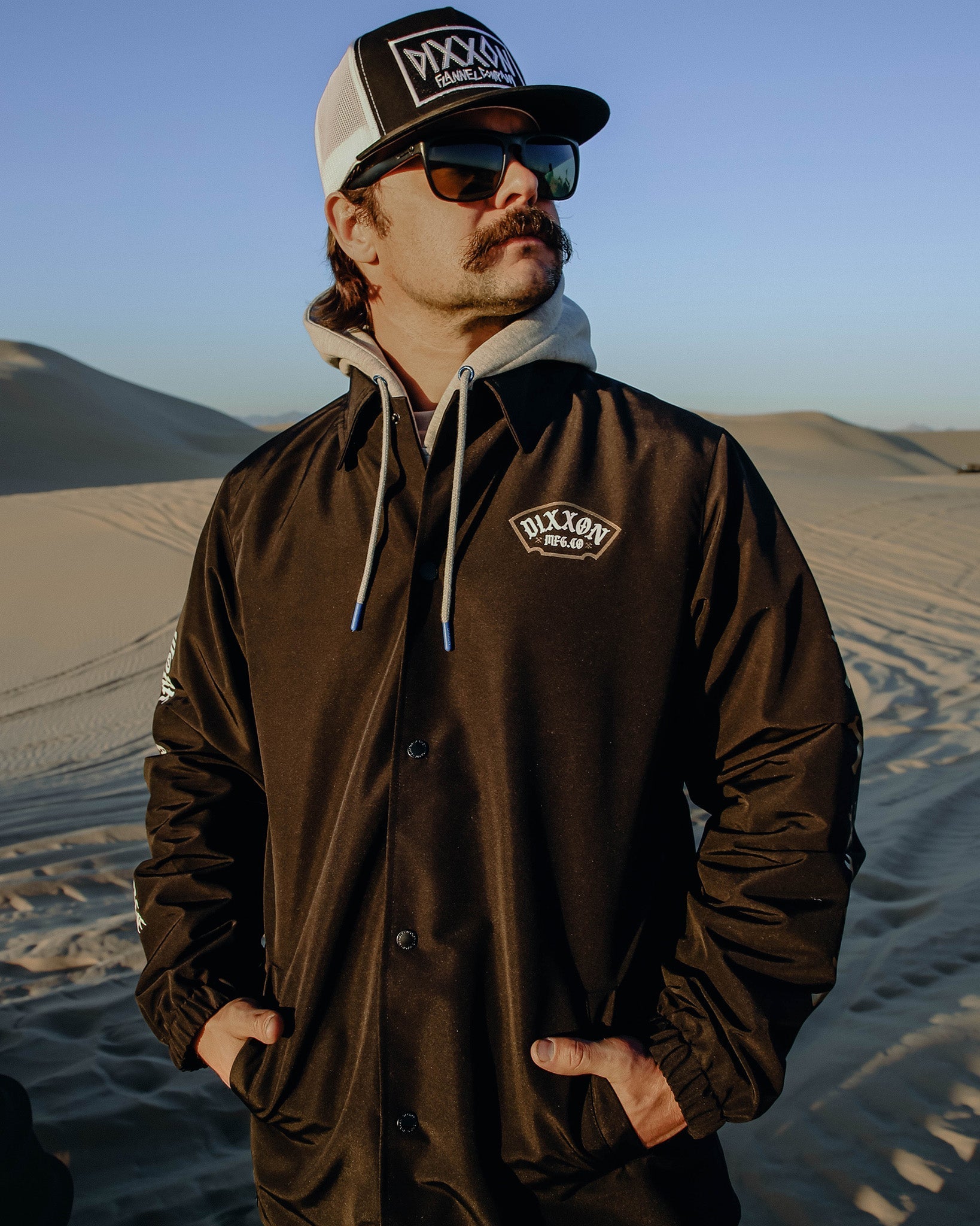 White & Gold Salty Patch Coaches Jacket - Black