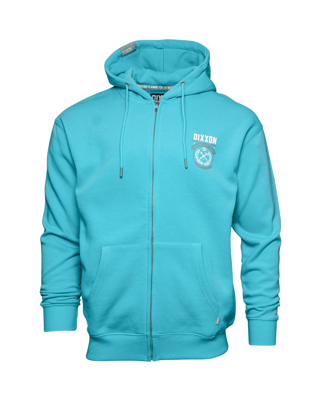 White & Gray Weld Zip Up Hoodie - Tiffany