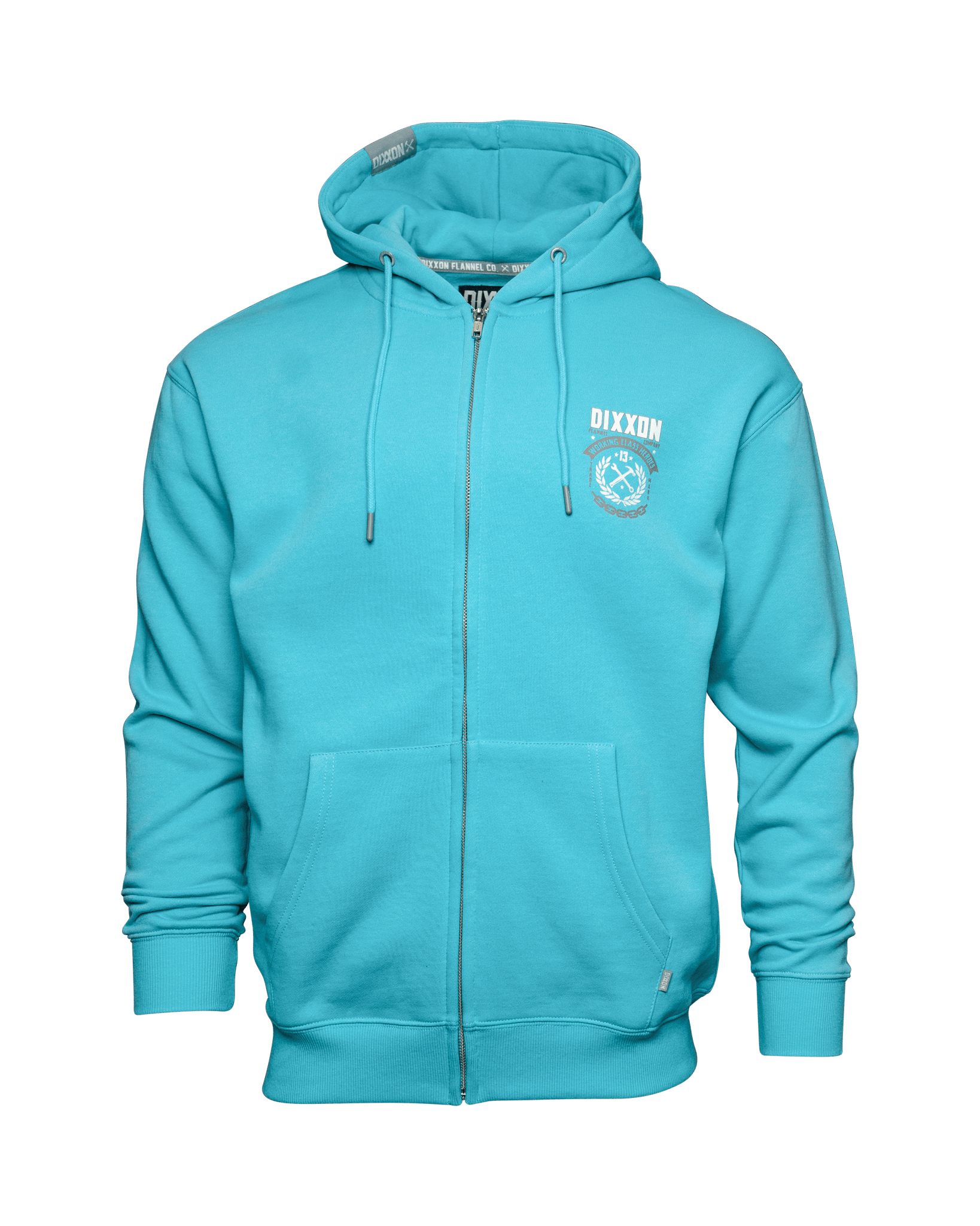 White & Gray Weld Zip Up Hoodie - Tiffany