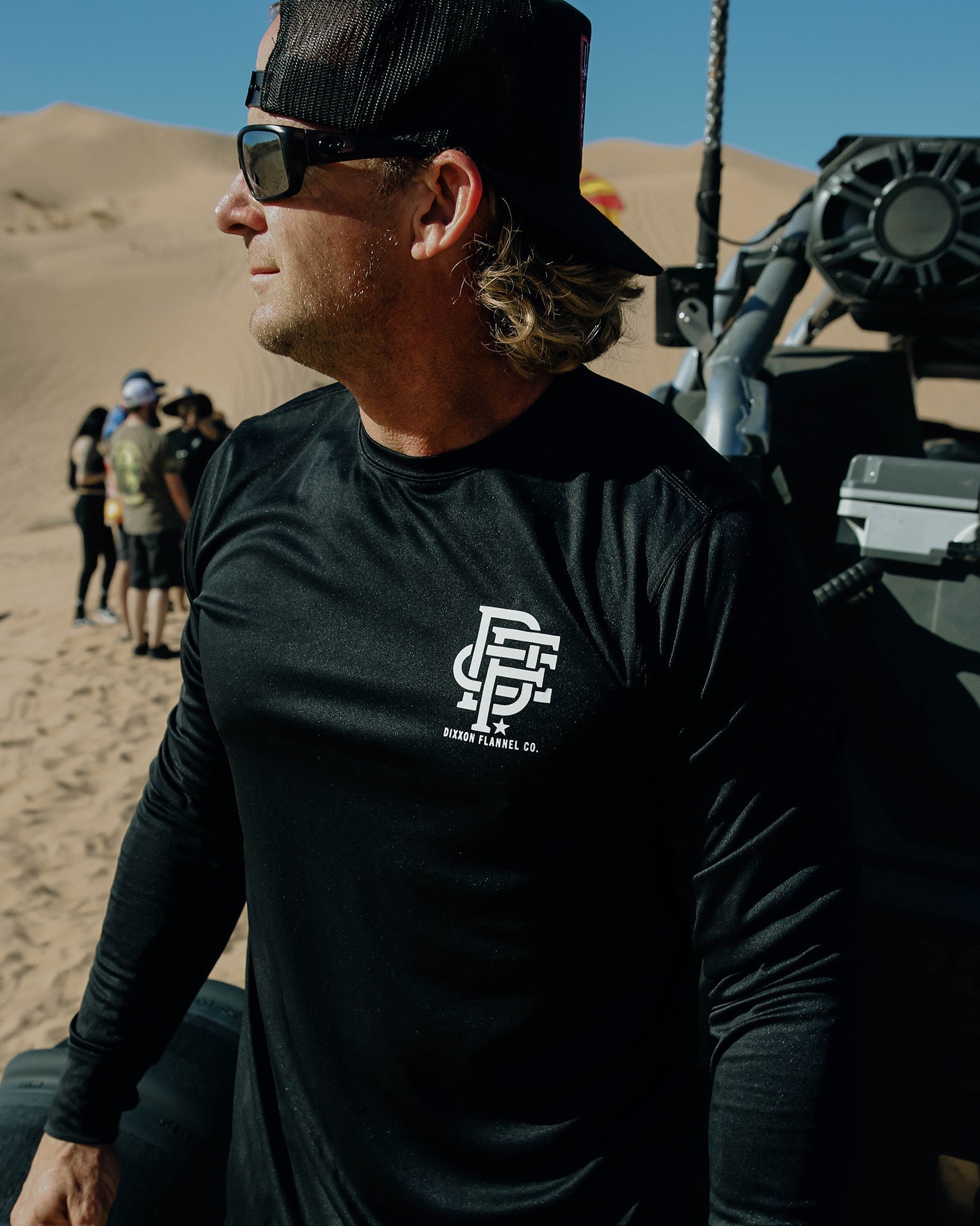 White Icon UV Long Sleeve T-Shirt - Black