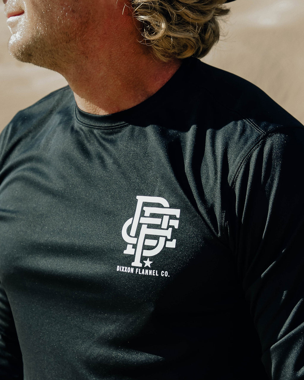 White Icon UV Long Sleeve T-Shirt - Black