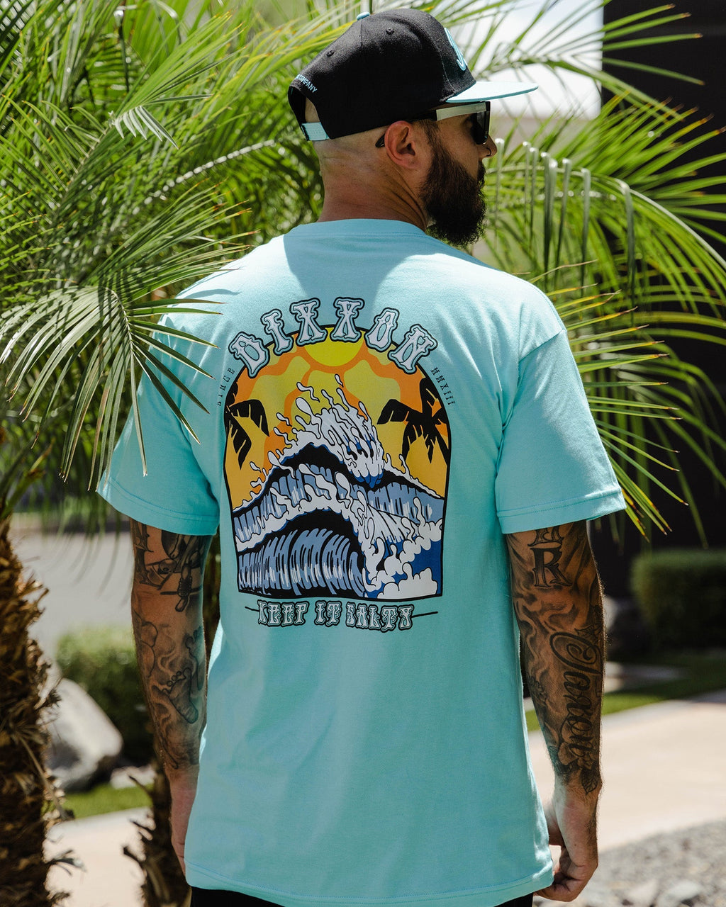 White Keep It Salty T-Shirt - Aqua