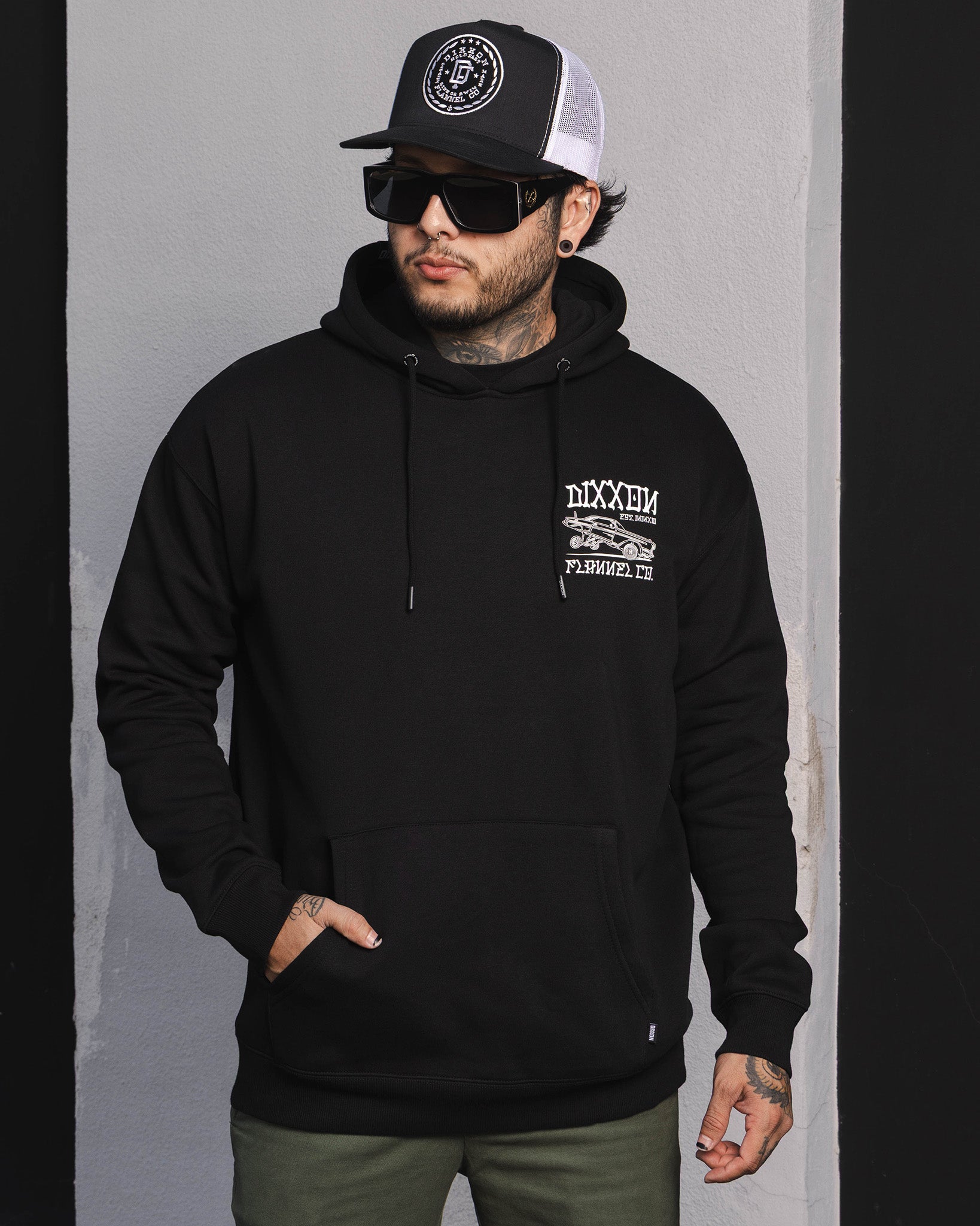White Stink Bug Pullover Hoodie - Black