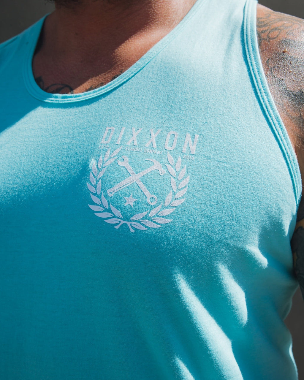 White Tradition Badge Tank - Tiffany