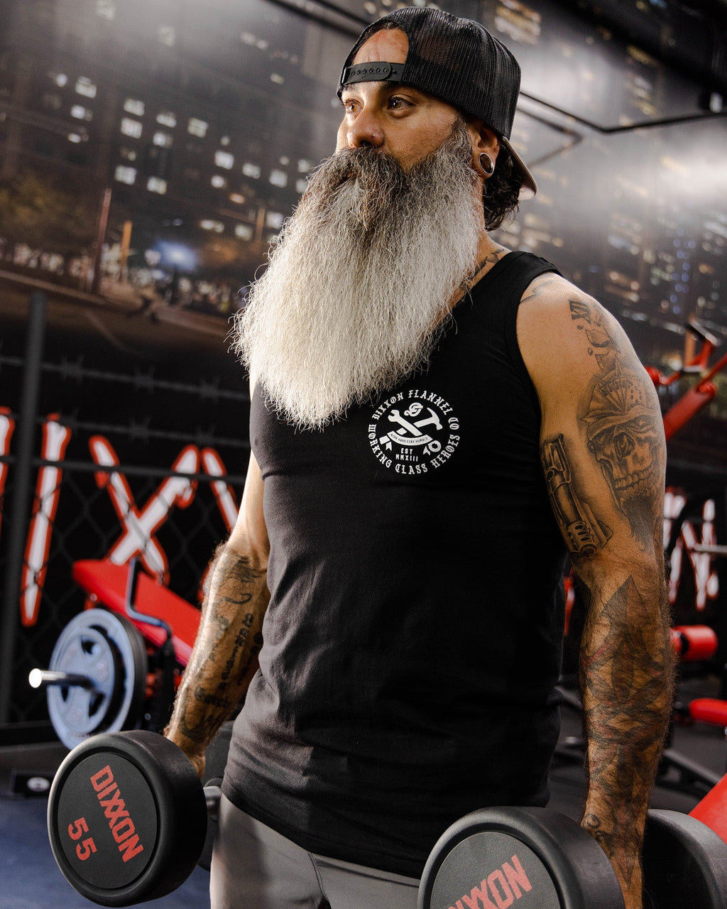 White Working Class Badge Tank - Black