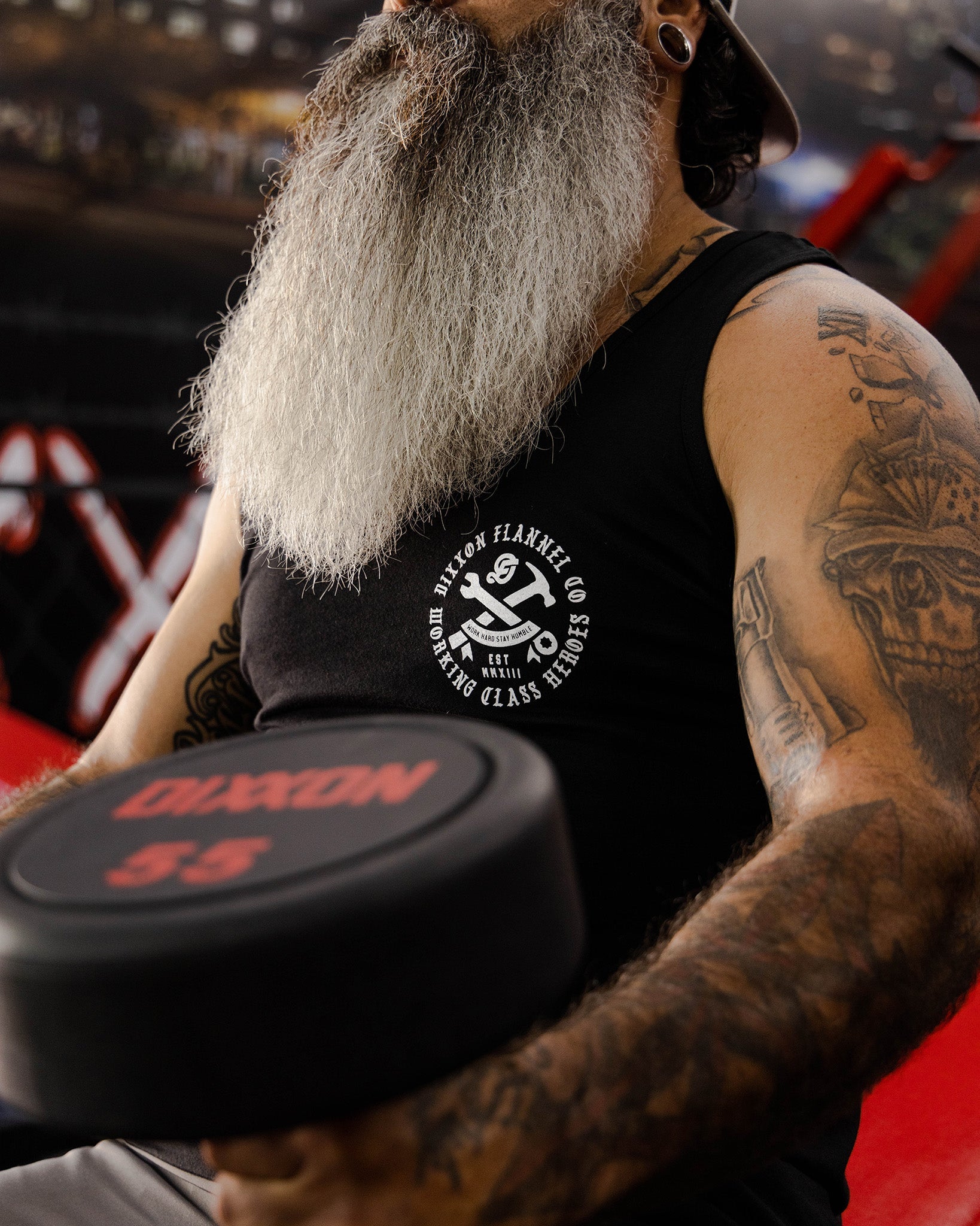 White Working Class Badge Tank - Black