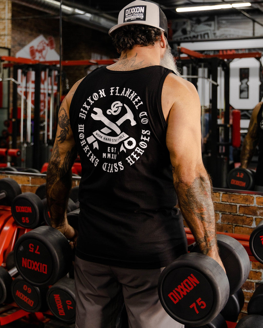 White Working Class Badge Tank - Black