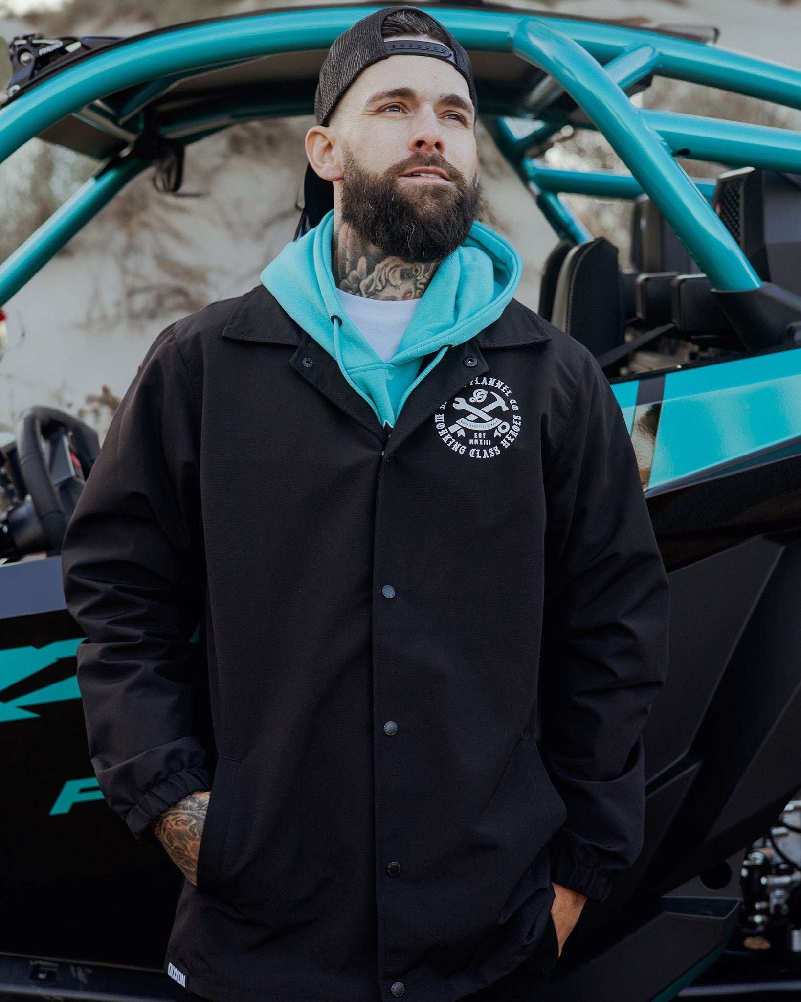 White Working Class Coaches Jacket - Black