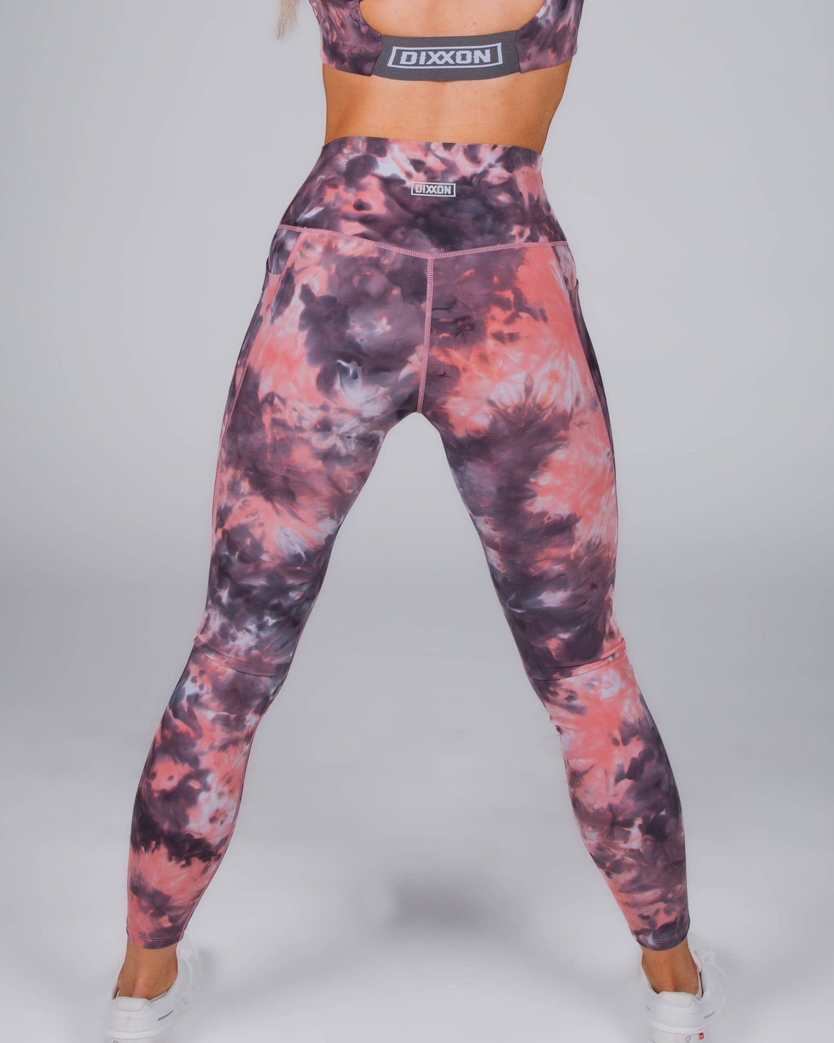 Women's Athletic Tie Dye Leggings - Pink