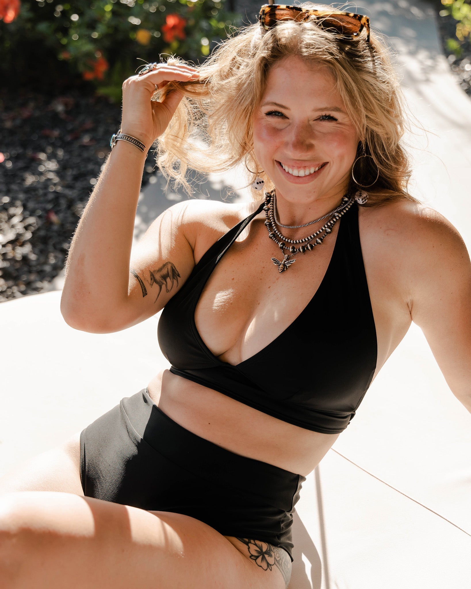 Women's Black Essential High Waisted Bikini Bottom