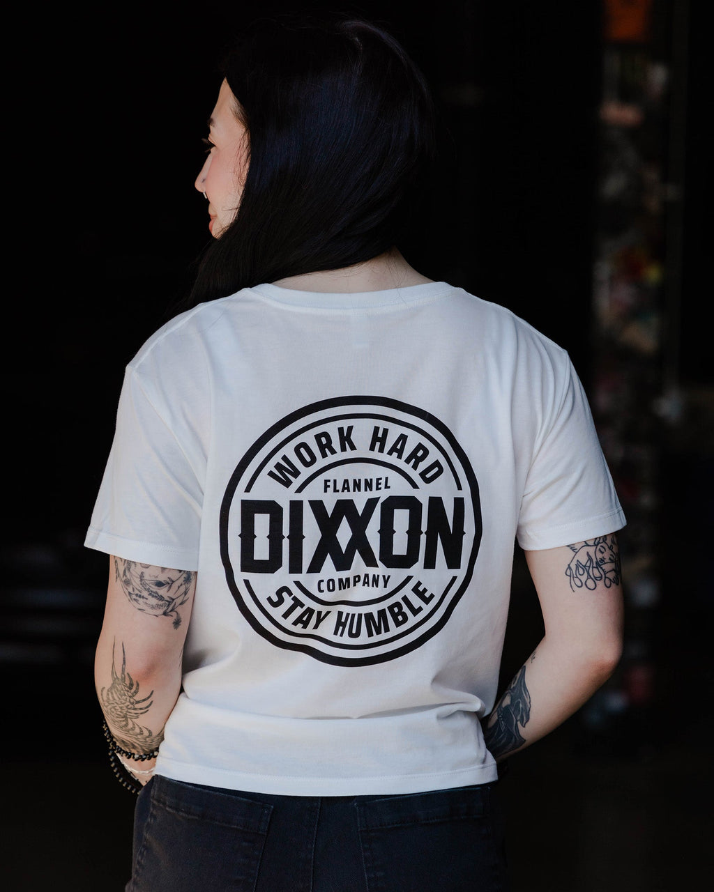 Women's Black Nuevo Corpo Crop Top - White