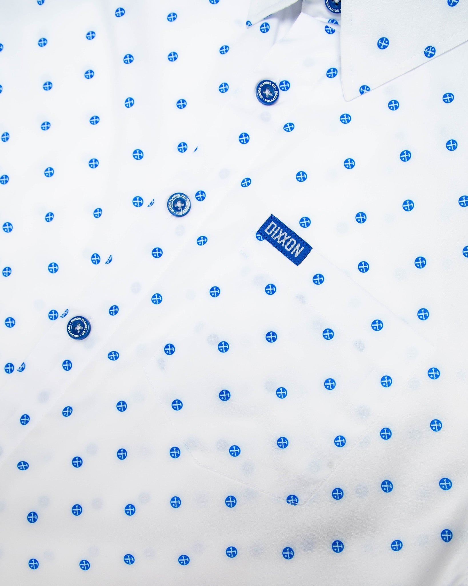 Women's Blue Polkacide Party Shirt - White