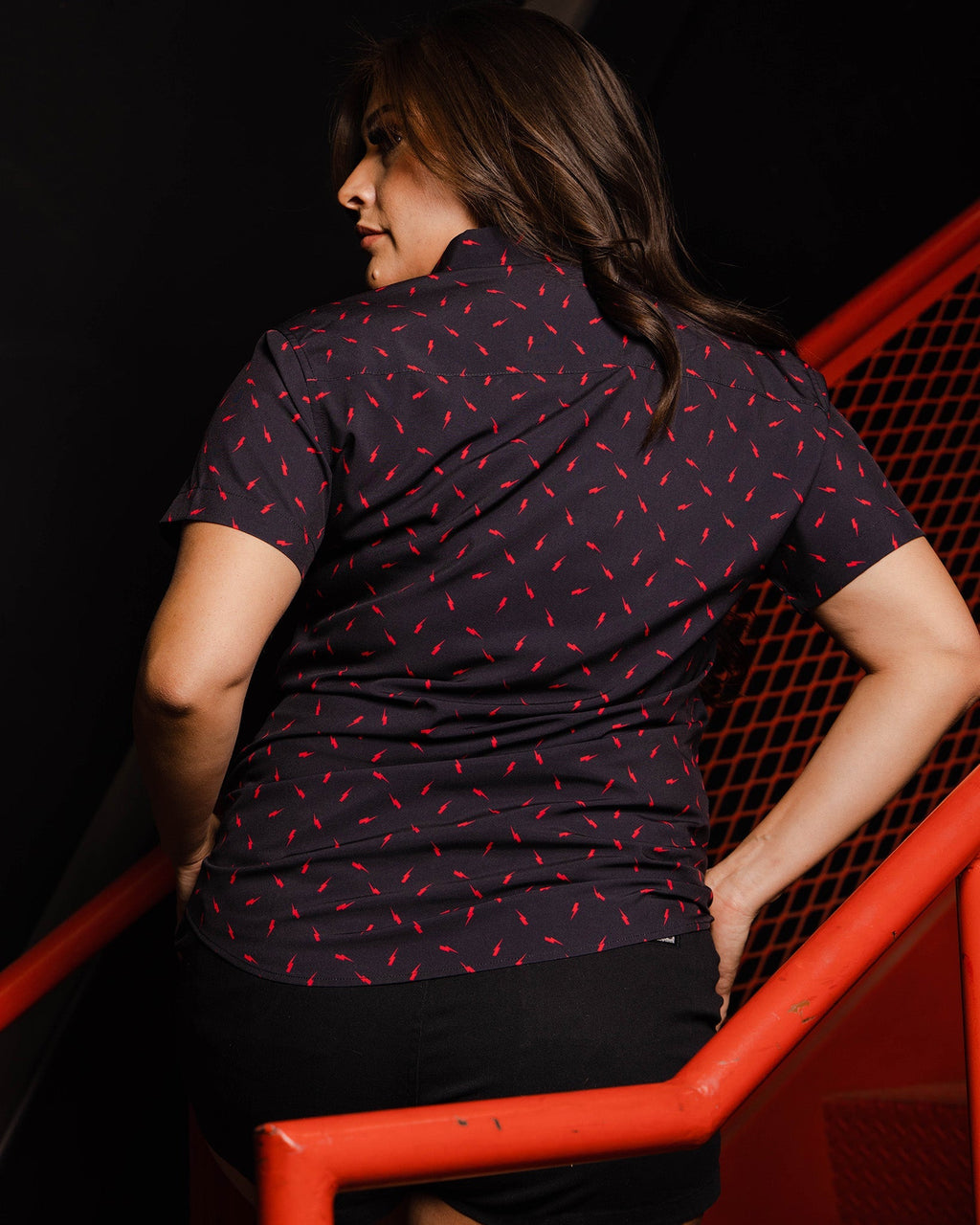 Women's Bolt Party Shirt - Black & Red