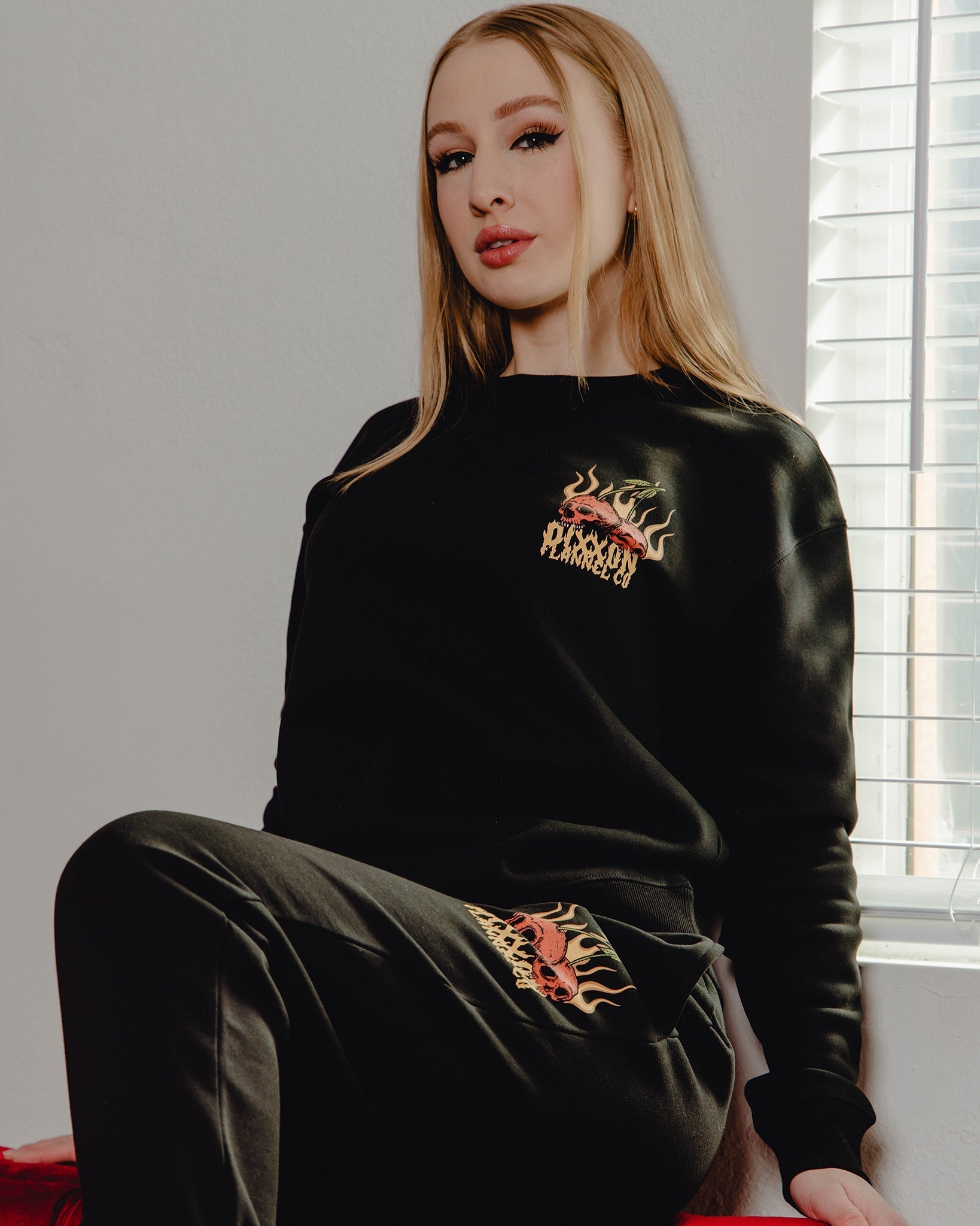 Women's Cherry Bomb Crewneck Sweatshirt - Black