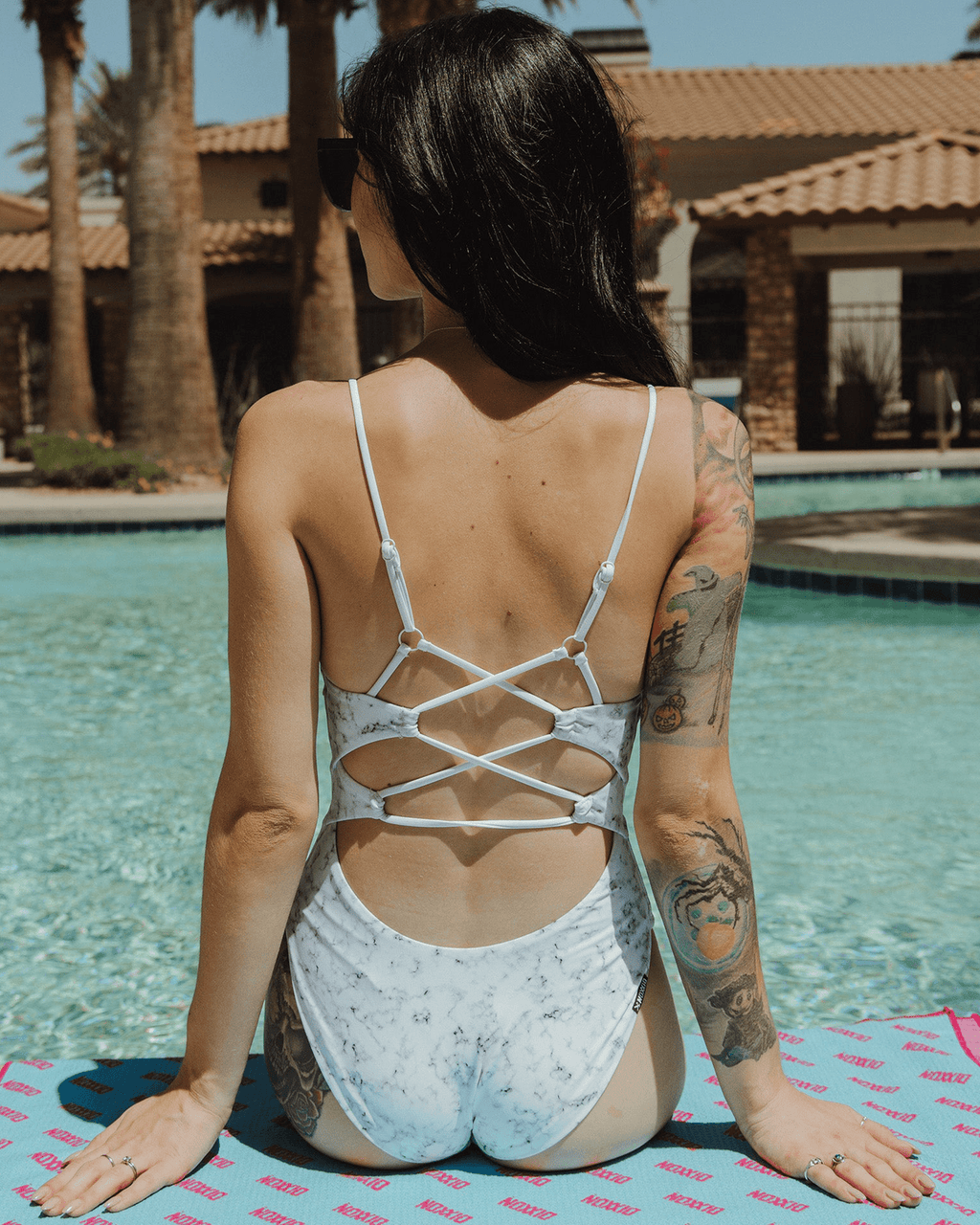 Women's Cindi One Piece Swimsuit - White Marble