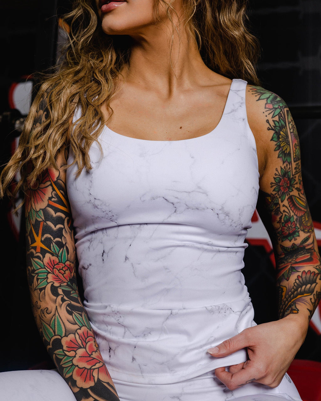 Women's Classic Tank - White Marble