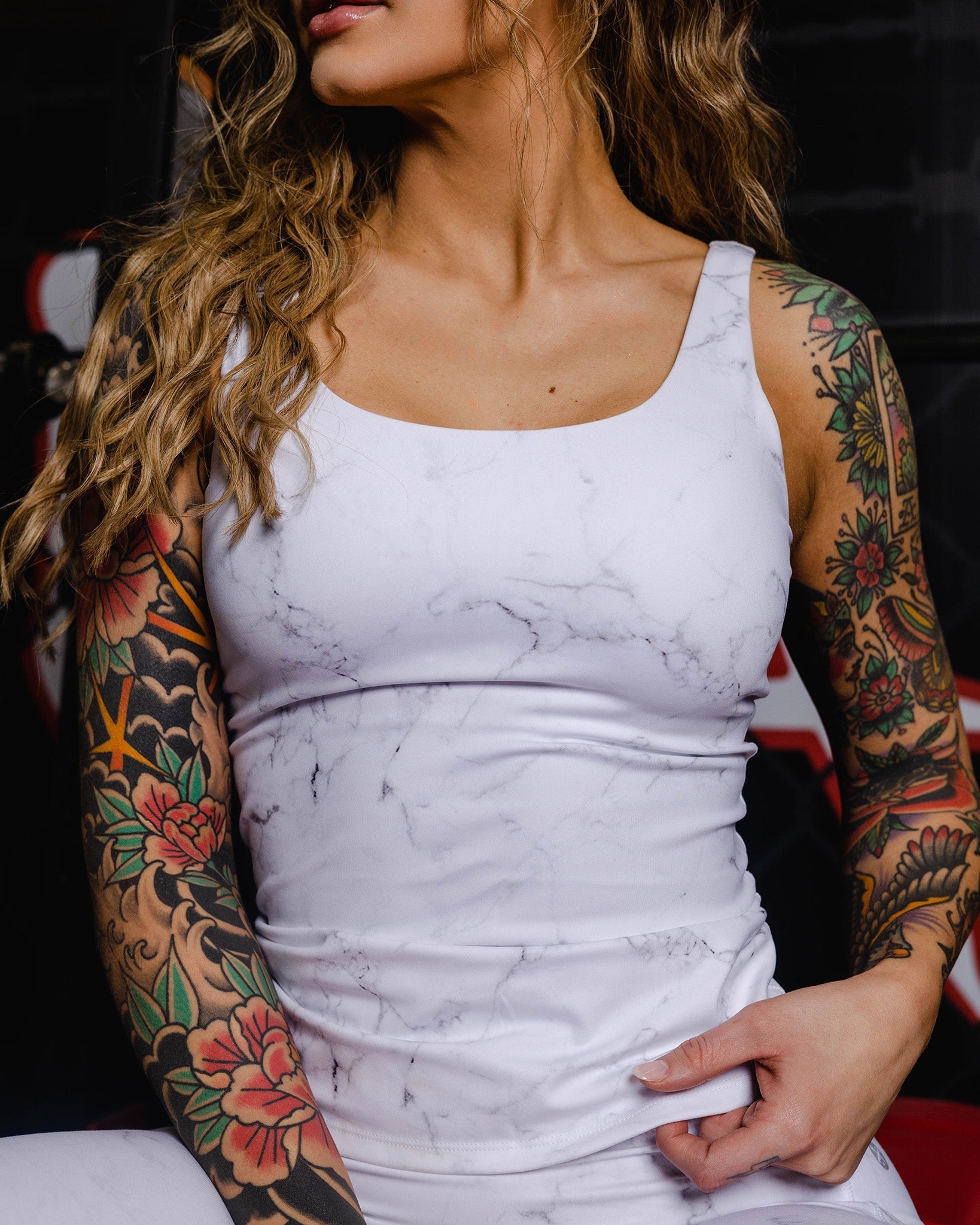 Women's Classic Tank - White Marble