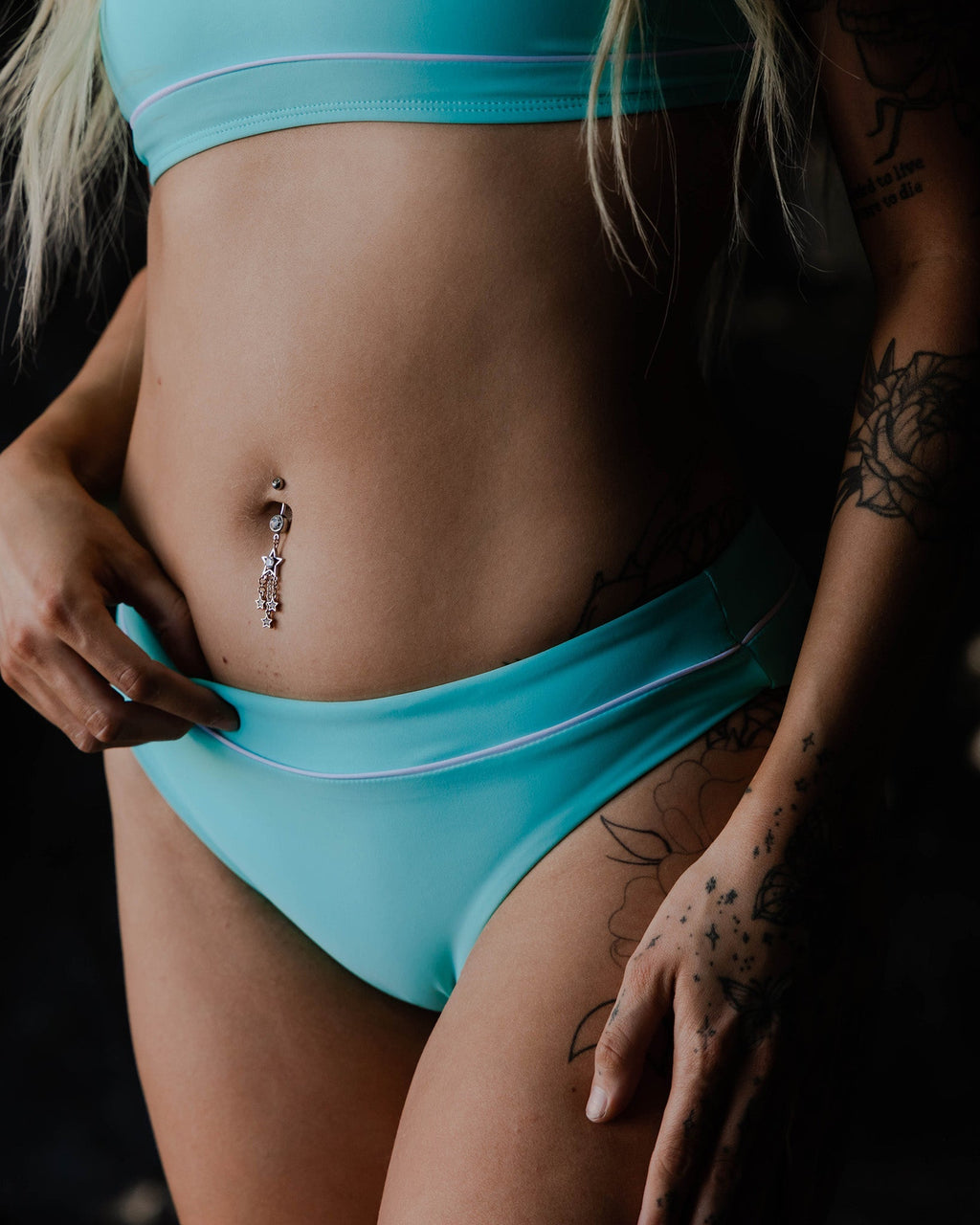 Women's Coastline Bikini Bottoms - Tiffany & White