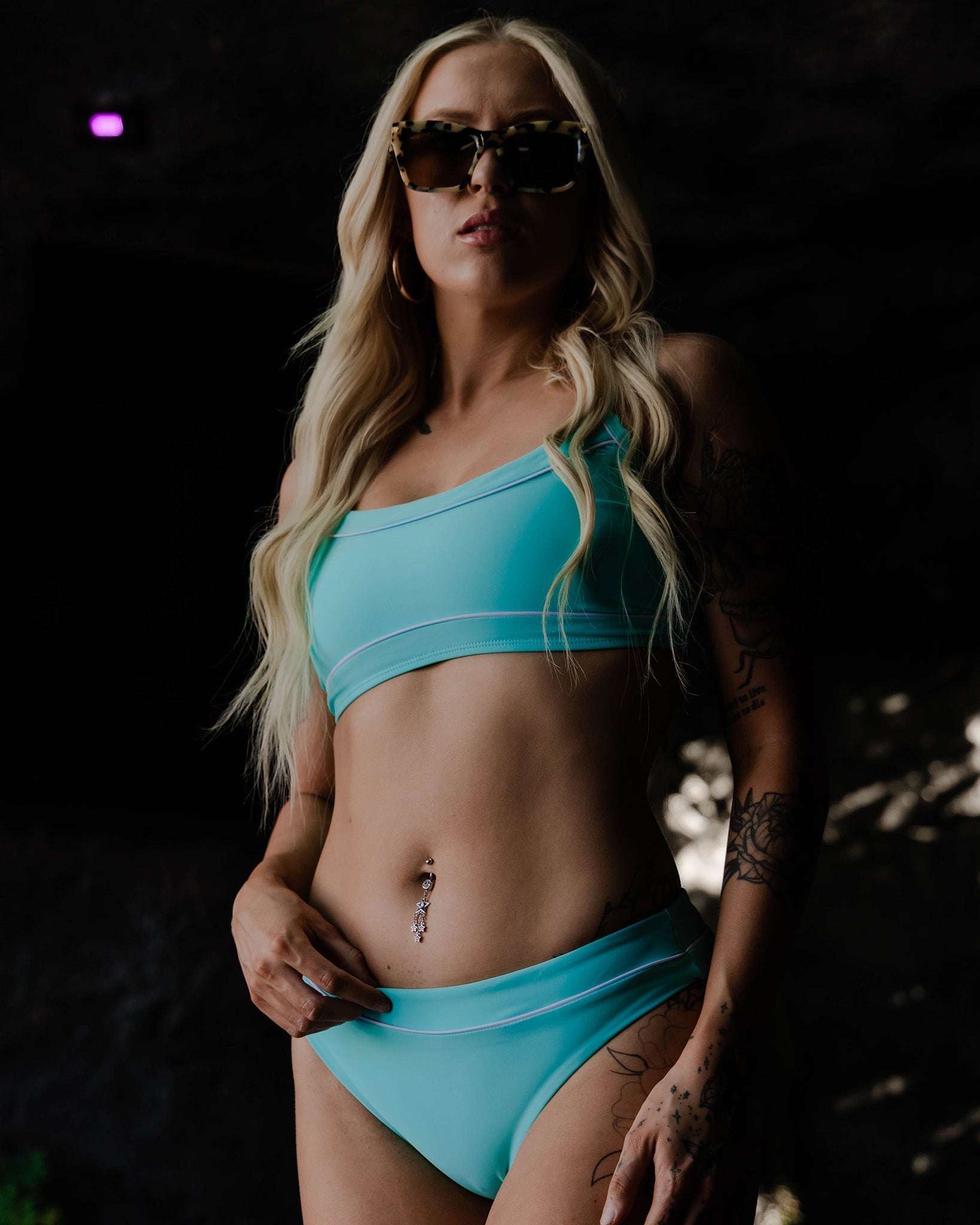 Women's Coastline Bikini Bottoms - Tiffany & White