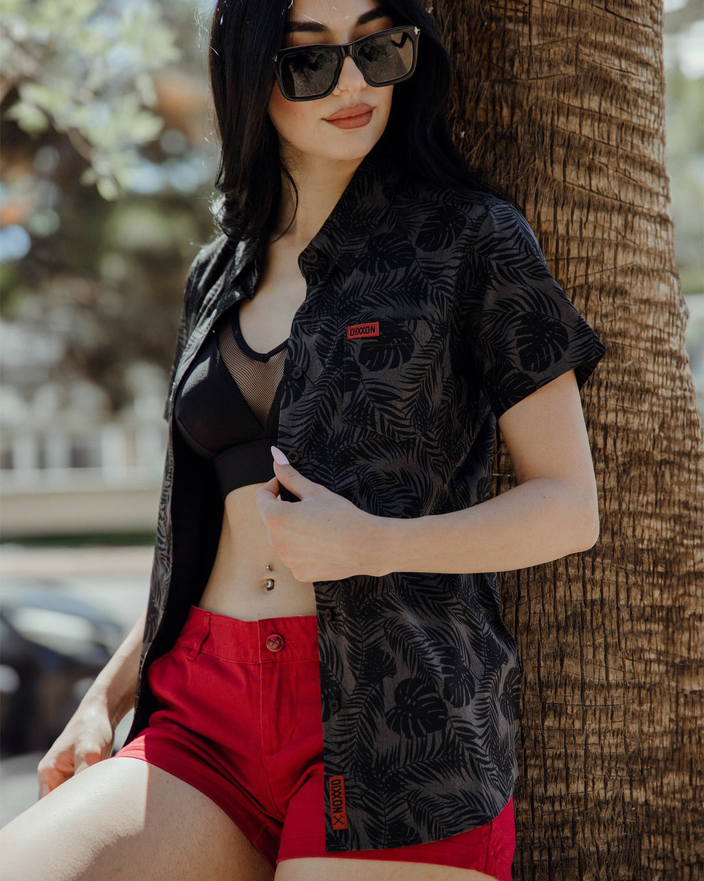 Women's Corcovado Camo Party Shirt - Black & Gray