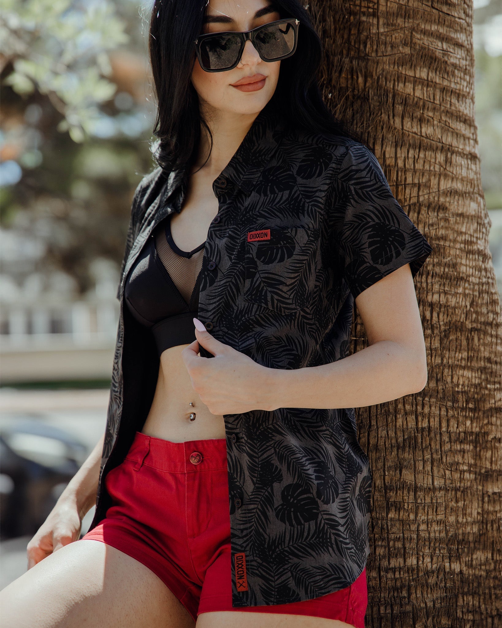 Women's Corcovado Camo Party Shirt - Black & Gray