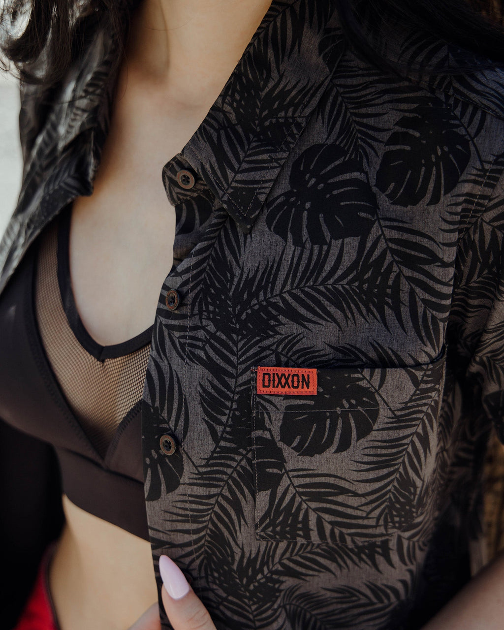 Women's Corcovado Camo Party Shirt - Black & Gray